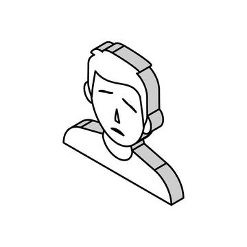 Crying kid boy mood isometric icon vector illustration Stock Illustration