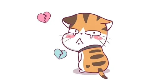 Crying Kitten Animation - White Backgrou... | Stock Video | Pond5