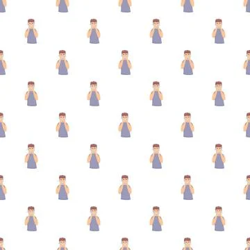 Crying man pattern feeling sadness and depression Stock Illustration