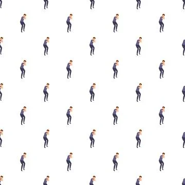 Crying man repeating pattern expressing sadness and loneliness Stock Illustration
