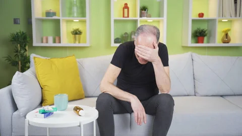 Crying man who does not want to use drugs. Stock Footage 235452954