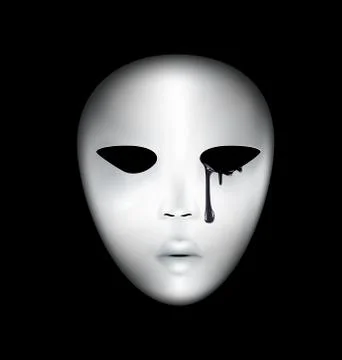 Crying mask and darkness Stock Illustration