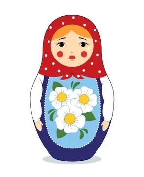 Crying matryoshka Stock Illustration