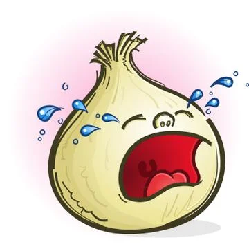 Crying Onion Cartoon Character Stock Illustration