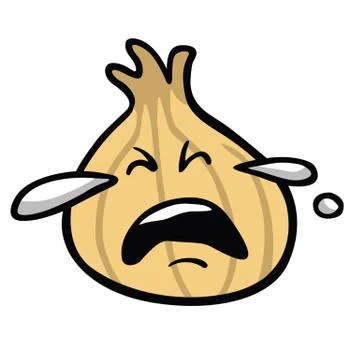 Crying Onion Cartoon Vector Stock Illustration