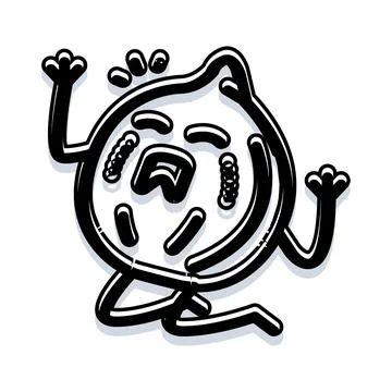 Crying onion character feeling sad and emotional Stock Illustration