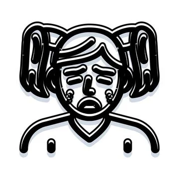 Crying person icon expressing sadness and despair Stock Illustration