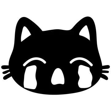 Crying Sad Black Cat Illustrazione stock