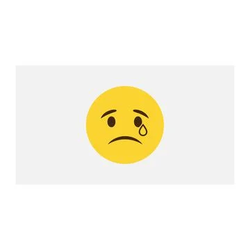 Crying sad face emoji icon with tear drop イラスト素材