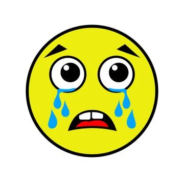 Crying smiley on a white background Stock Illustration