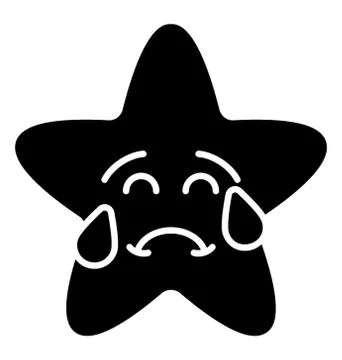 Crying Star Face Stock Illustration
