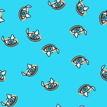 Crying tears sad mood vector seamless pattern Stock Illustration