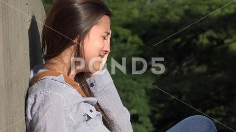 Crying Teen Girl With Hurt Feelings Stock Photos