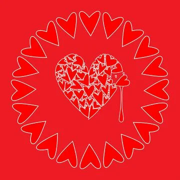 Crying Valenine Heart Stock Illustration
