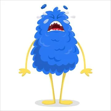 Crying vector monster. Monster, vector, crying, tears, emotion Stock Illustration
