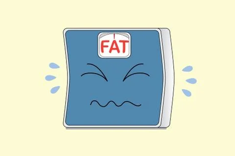 Crying weight scale Stock Illustration