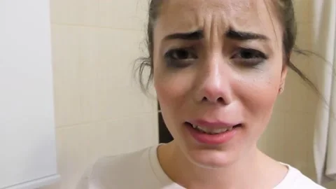 Crying woman face Video stock 163613132