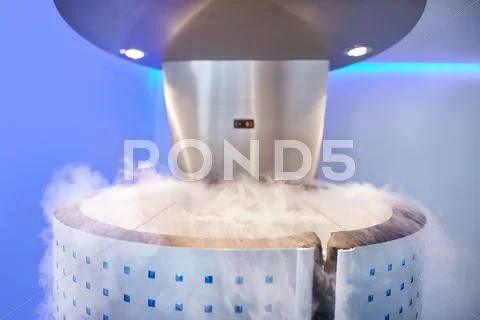 Cryo sauna for whole body cryotherapy Stock Photos