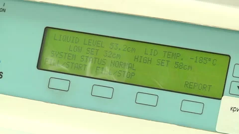 Cryochamber panel with temperature data Stock Footage 103554827