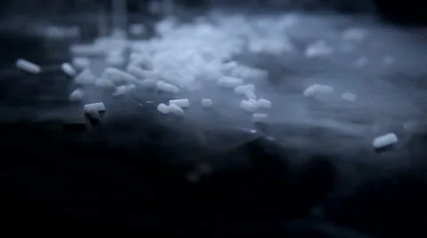 Cryogen scattered on table Stock-Footage 41986857