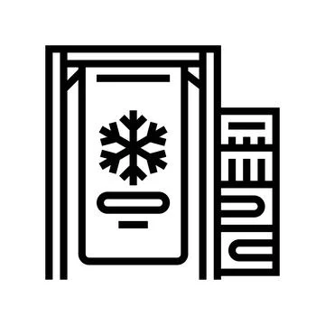 Cryogenic cooling system quantum computer line icon vector illustration Stockillustratie