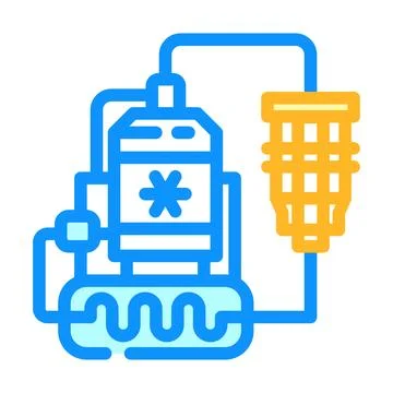 Cryogenic cooling system quantum computer color icon vector illustration Stock-Illustration