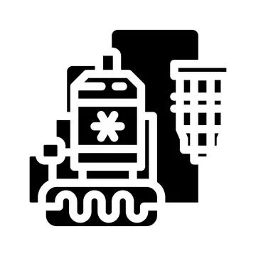 Cryogenic cooling system quantum computer glyph icon vector illustration Stock Illustration