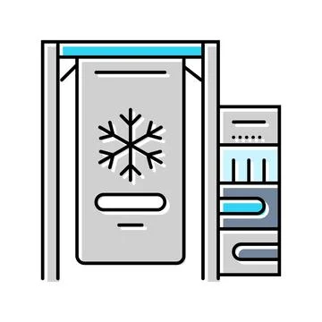 Cryogenic cooling system quantum computer color icon vector illustration Stock-Illustration
