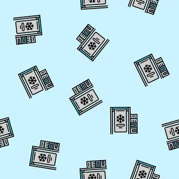 Cryogenic cooling system quantum computer vector seamless pattern Stock Illustration