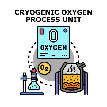 Cryogenic oxygen process unit vector illustration concept Stock Illustration
