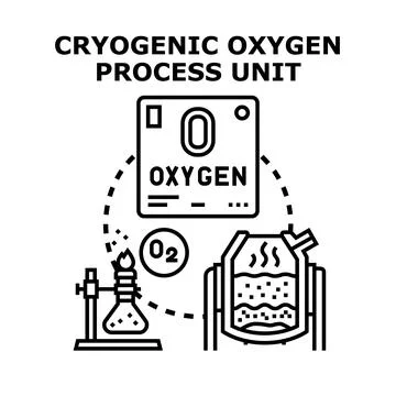 Cryogenic oxygen process unit vector illustration concept Stock Illustration