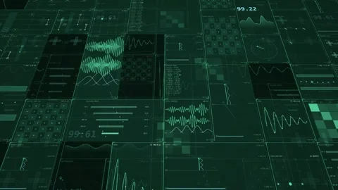 Cryogenic-quantum-lab-deck-mint-instrument-panels-loop Video stock 343621610