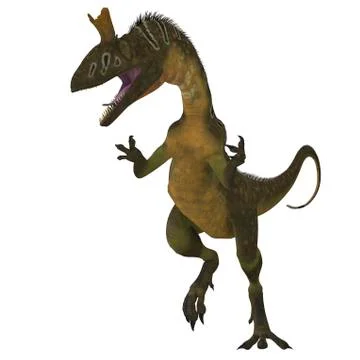 Cryolophosaurus dinosaur on white background. 스톡 일러스트