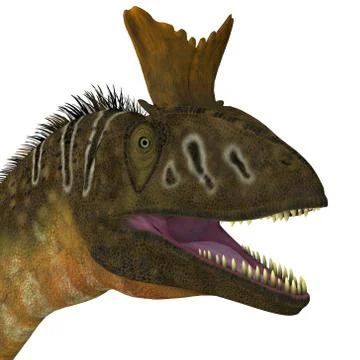 Cryolophosaurus Head View Stock Illustration