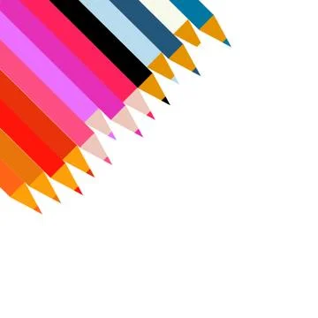 Cryons on white background Stock Illustration