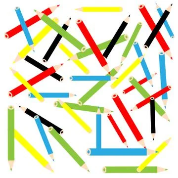 Cryons on white background Stock Illustration