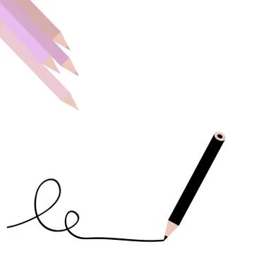 Cryons on white background Stock Illustration