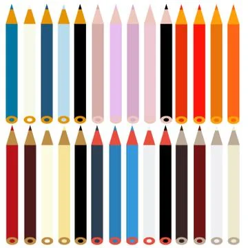 Cryons on white background Stock Illustration