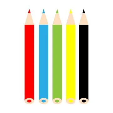 Cryons on white background Stock Illustration