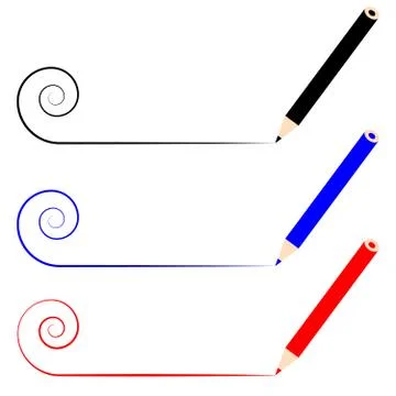 Cryons on white background Stock Illustration