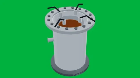Cryostat cryo 3d loop green screen 스톡 동영상 342913053