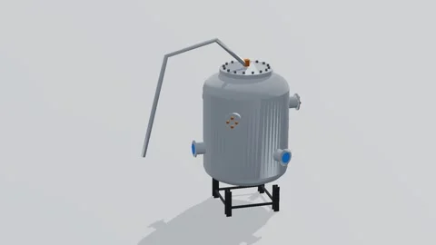 Cryostat quantum 3d loop white background 3D animation seamless loop Stock Footage 341850967