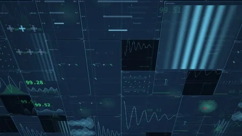 Cryostat-stack-canopy-blue-overhead-lab-panels-loop Stock Footage 343621518