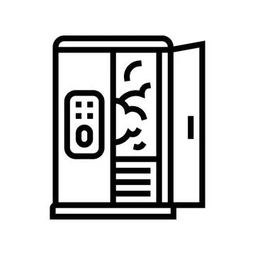 Cryotherapy chamber line icon vector illustration Stock Illustration