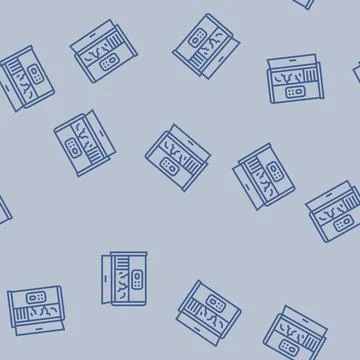 Cryotherapy chamber line seamless pattern Illustrazione stock