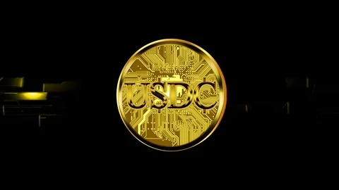 Crypocurrency USD Coin Stock Footage