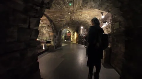 Crypt of the Christ church in Dublin Stock Footage 281093079
