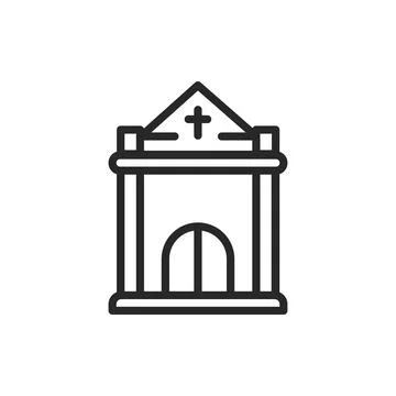 Crypt color line icon. Isolated vector element. Stock Illustration
