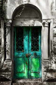 CRYPT Door in a cemetery Stock Photos