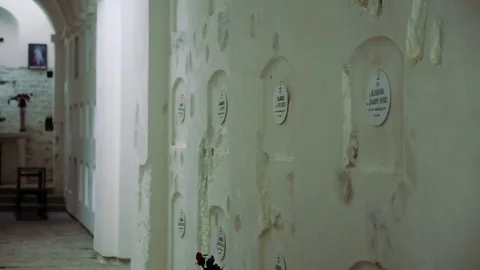 Crypt Inside the white cave of monastery Vídeos de archivo 70118443